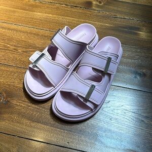 Alexander McQueen lavender rubber sandals